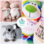 Collage of personalized teddy bears and stuffed animals