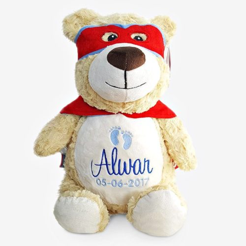 Superhero teddy bear with name