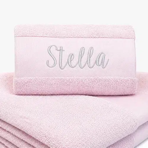 Baby pink personalized towel, OEKO-TEX