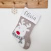 Personalized moose Christmas stocking