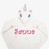 White unicorn blanket with name