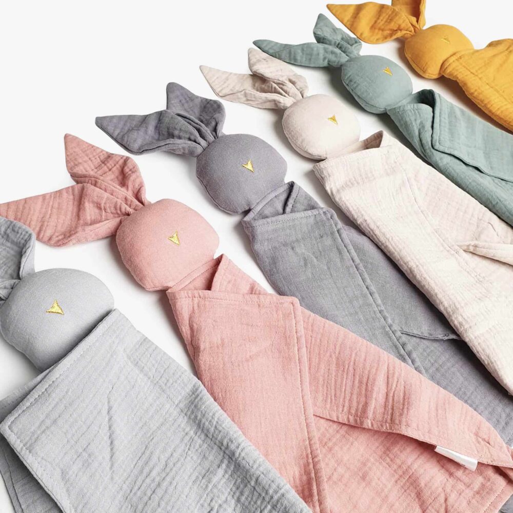 Bunny baby comforter with name Comforter bunny in different colors