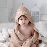 Brown bath cape with name