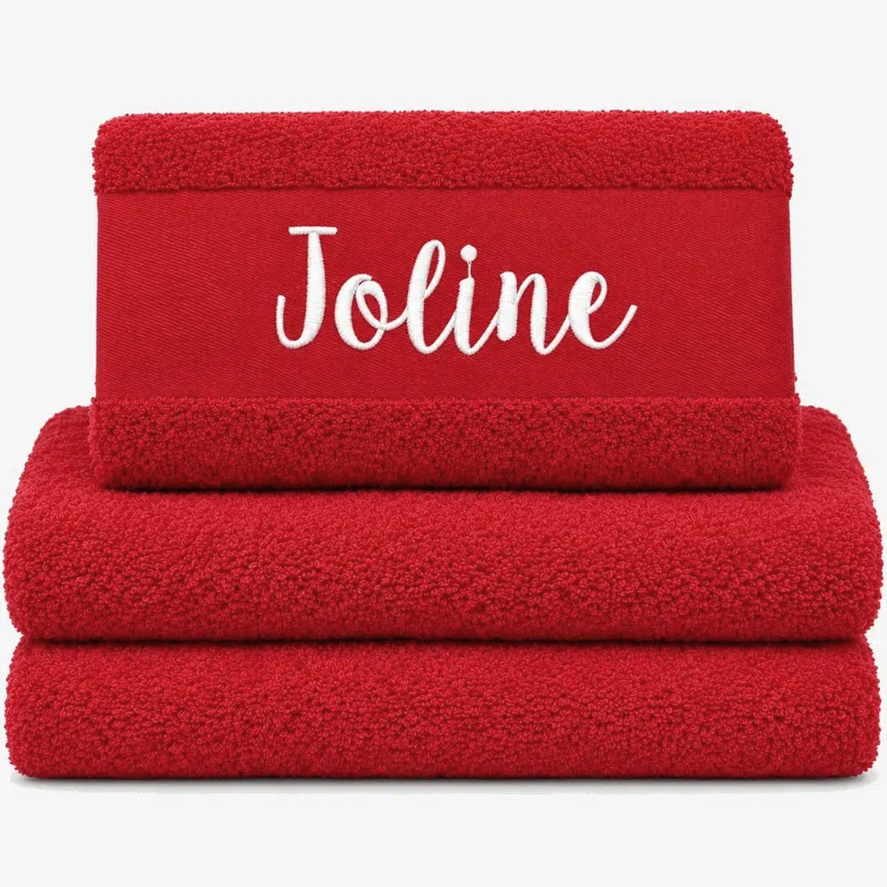 Red personalized towel - OEKO-TEX
