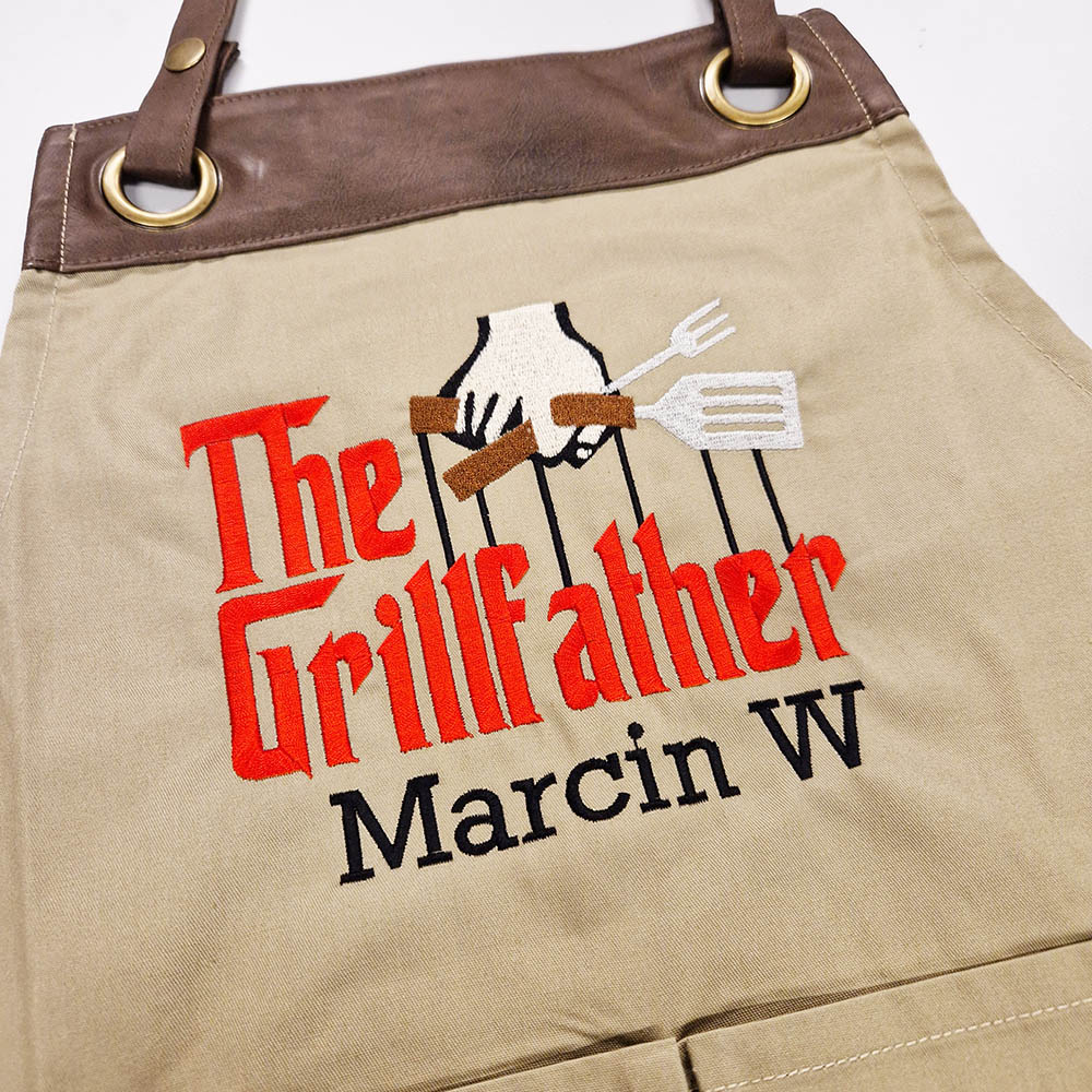 Apron Grill father with name embroidered