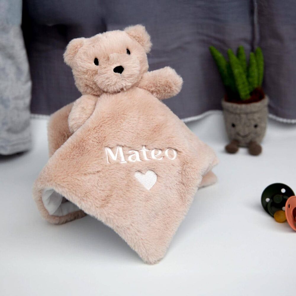 Bear personalized baby comforter - Fuzzy