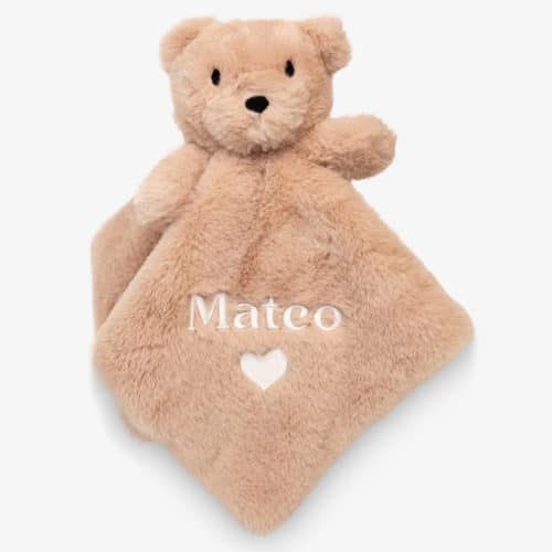 Bear personalized baby comforter – Fuzzy