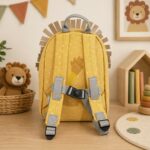 Yellow children's backpack with lion design