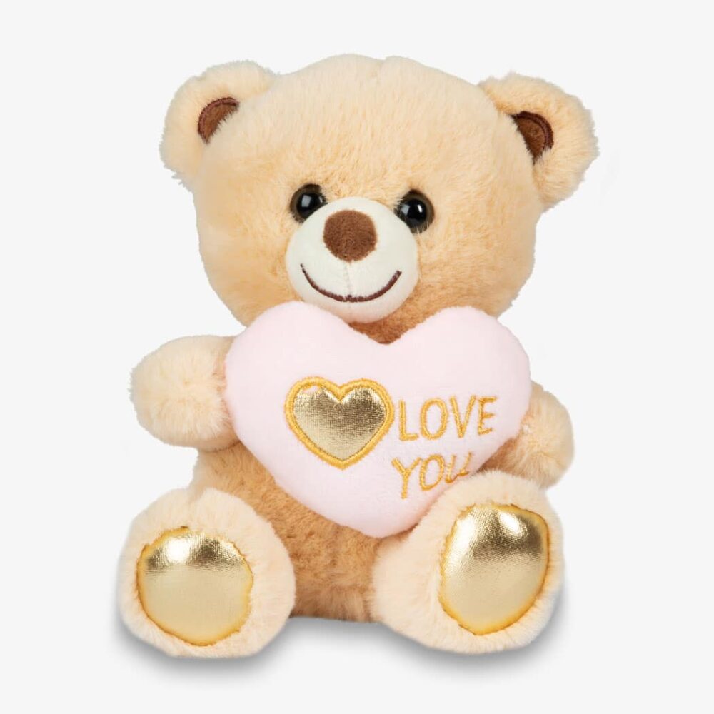 Teddy bear "Love you" with pink heart