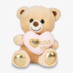 Teddy bear "Love you" with pink heart