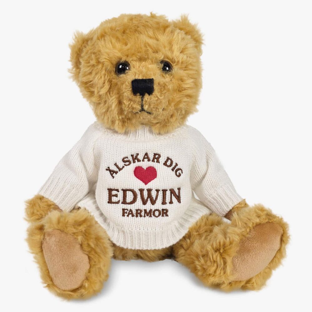 Personalized teddy bear with name and own text