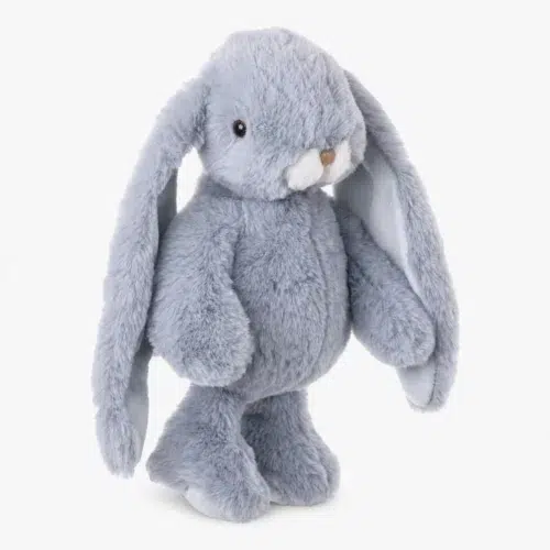 Pearl blue rabbit stuffed animal from Bukowski