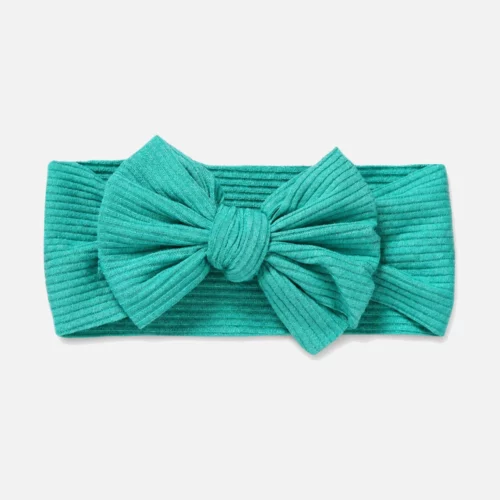 Green headband for baby ribbed