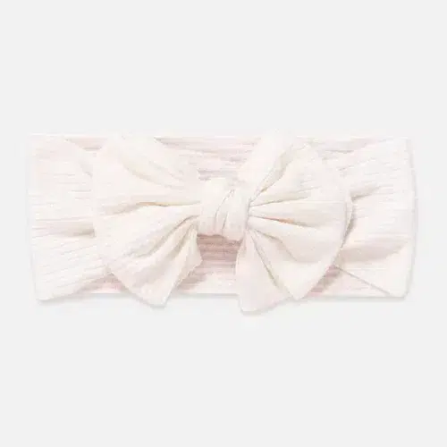 White headband for baby ribbed