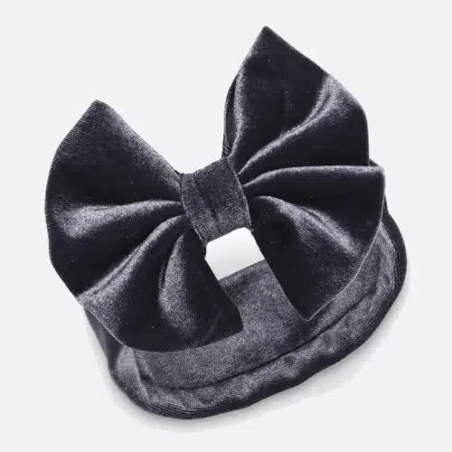 Velour dark grey headband for baby
