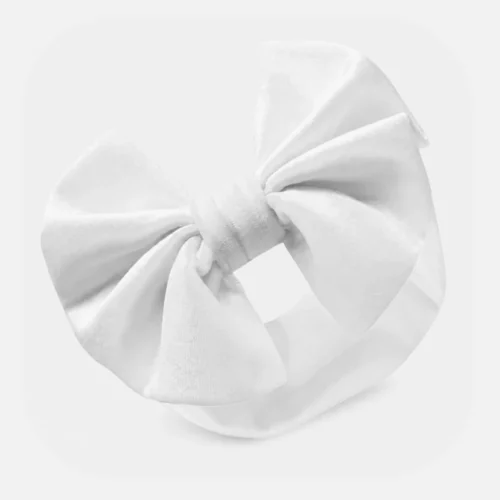 Velour white headband for baby