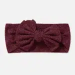 Burgundy headband for baby ribbed