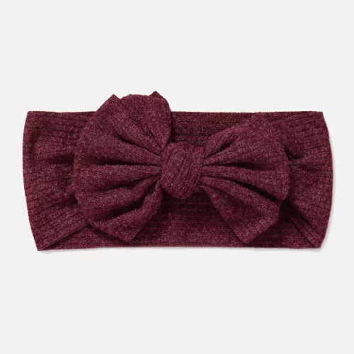 Burgundy headband for baby ribbed