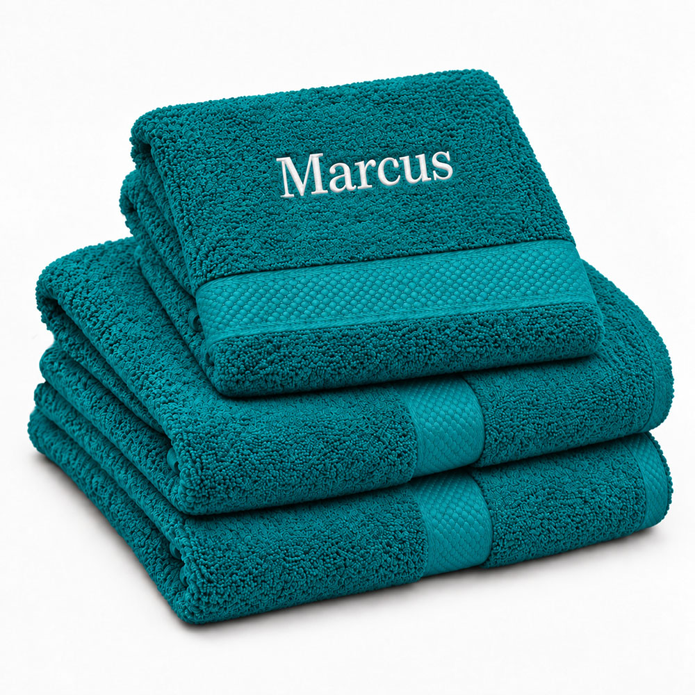 Dark green personalized towel with name Dark green personalized towel with name