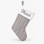 Gray woven Christmas stocking