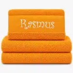 Personalized Towel in orange color with name