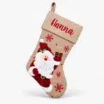 Light brown Christmas stocking Santa with name