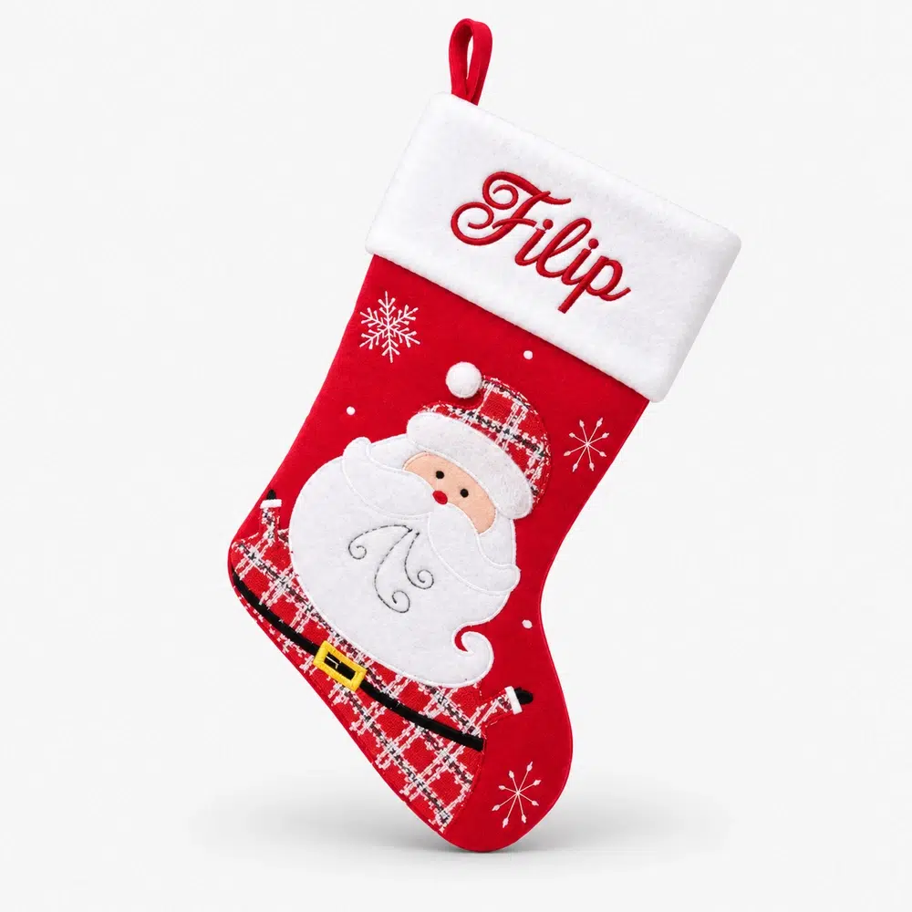 julstrumpa-med-namn-rod-tomte-45-cm Christmas stocking with name and red Santa