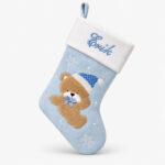 Light blue Christmas stocking with name