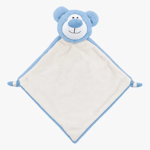 Soft blue bear comforter for babies
