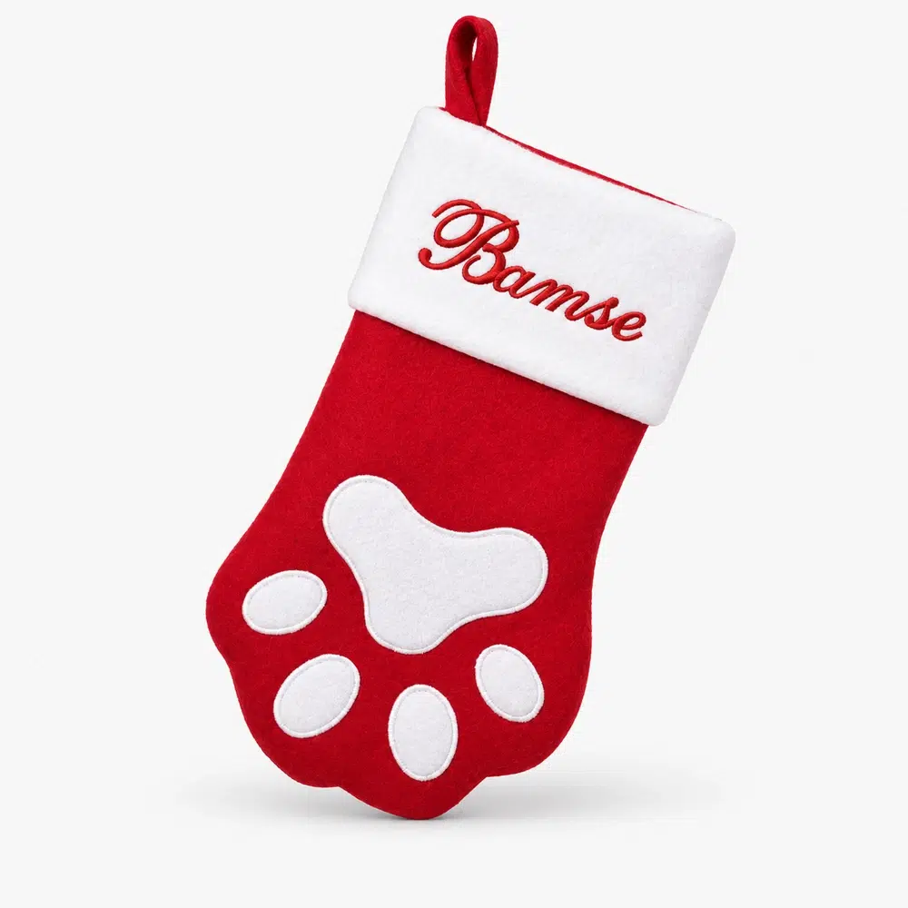 tass Christmas stocking with name and dog motif, 35 cm