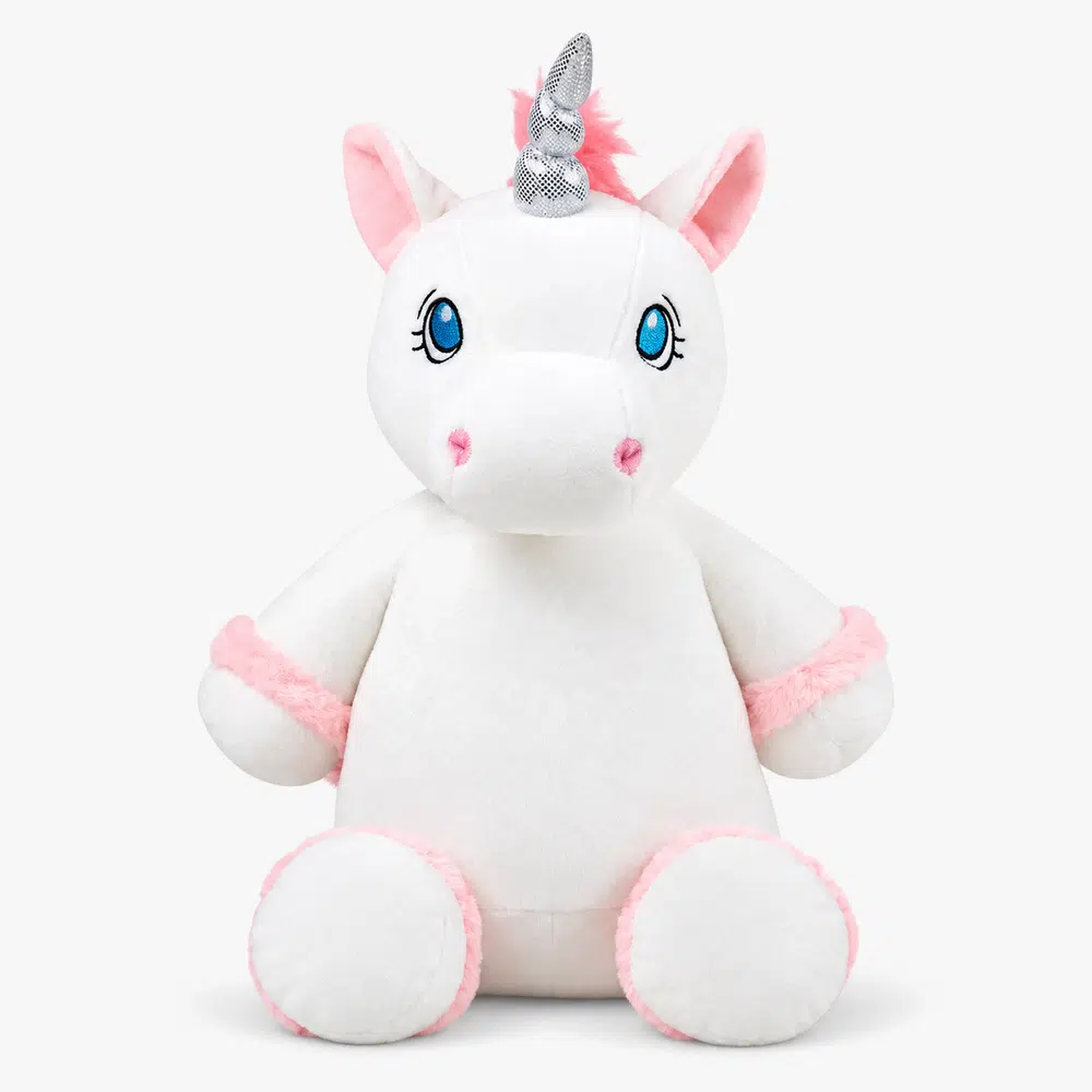 White unicorn stuffed animal with name