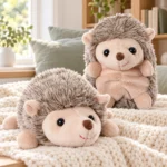 Hubert hedgehog soft toy from Bukowski in a cosy home setting